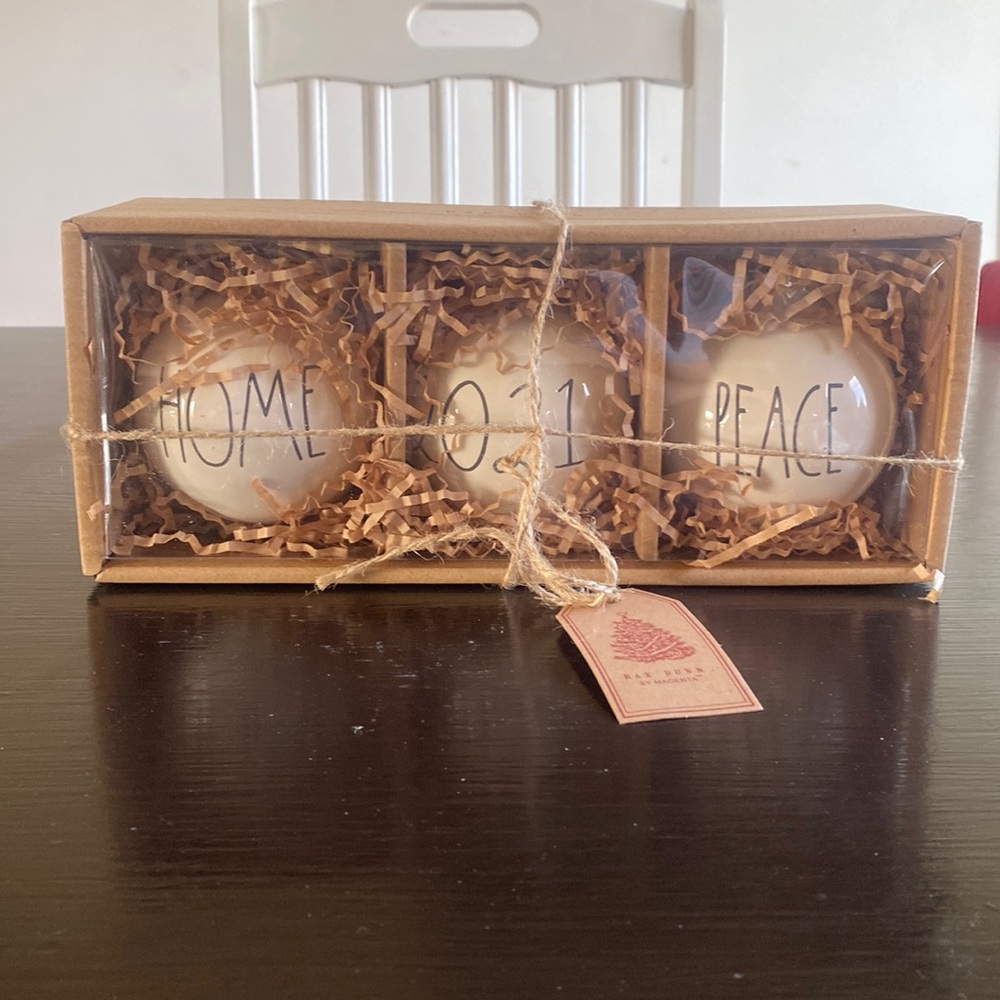 Rae Dunn set of 3 ornaments